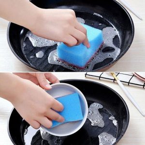 10Pc Double Sided DIsh wash Sponge Kitchen Cleaning Scouring Pad