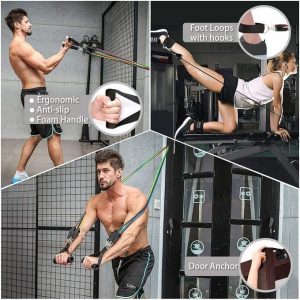 11 Pcs Set Latex Resistance Band Exercise Band Toning Tube