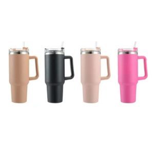 1.2 litres Stanley Stainless Steel Tumbler with Handle & Straw Lid, Insulated Reusable Stainless Steel Travel Mug