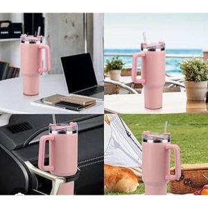 1.2 litres Stanley Stainless Steel Tumbler with Handle & Straw Lid, Insulated Reusable Stainless Steel Travel Mug