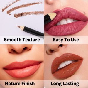 12pcs/set matte smooth lipstick pen lip liner set, nude matte plumping lip liner pen, high-efficiency long-lasting lipstick pen