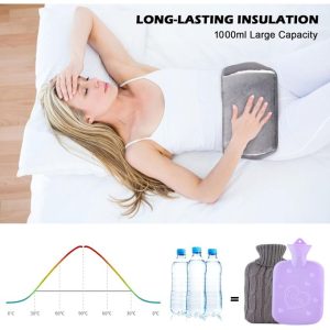 1L Hot Water Bottle With Waist Cover, Detachable Waist Warm Water Bag