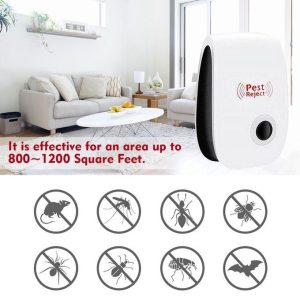 2 Pack Ultrasonic Pest Repeller Electronic Plug In Pest