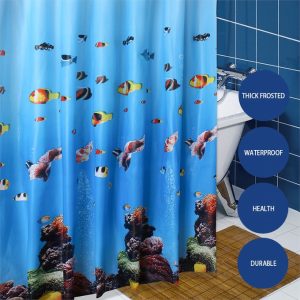 3D Waterproof Underwater World Shower Curtain 180*180cm