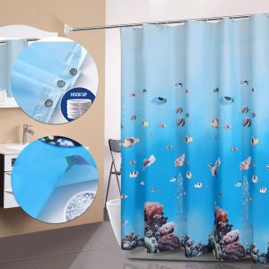 3D Waterproof Underwater World Shower Curtain 180*180cm