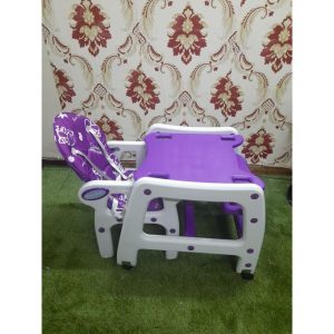 4 in 1 convertible feeding chair with wheels- Purple