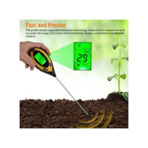 4 In 1 Digital Soil Moisture Monitor PH Meter - Yellow/Black