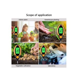 4 In 1 Digital Soil Moisture Monitor PH Meter - Yellow/Black