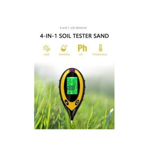 4 In 1 Digital Soil Moisture Monitor PH Meter - Yellow/Black