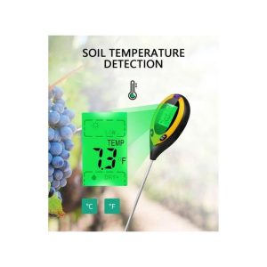 4 In 1 Digital Soil Moisture Monitor PH Meter - Yellow/Black