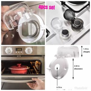 4pcs Stove Knob Covers for Child Safety - Baby Proofing Gas Stove Knob Covers