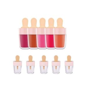 5Pcs Ice Shaped Empty Lip Gloss Tube Balm-Transparent