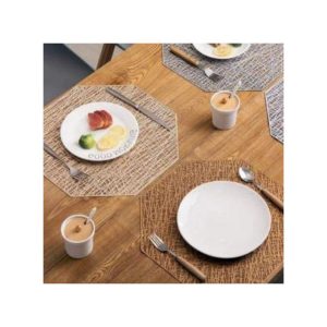 6 Pieces Classy Hexagonal Dining Table Mats Set