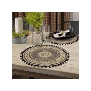 6Pc Egyptian Style Woven Dining Coffee Table Mat Decor