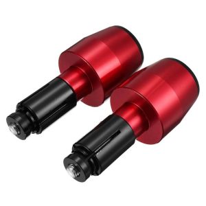 7/8'' Universal Motorcycle Handle Bar Ends Weights Grip Plugs Slide Handlebar Red Red (red)