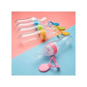 90ml Silicone Squeeze Baby Bottle Spoon Baby Feeding Bottle with Dispensing Spoon