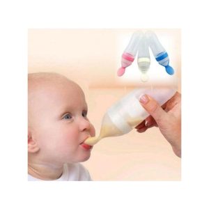 Baby Silicone Squeeze Feeding Bottle Spoon FoodCereal Feeder .