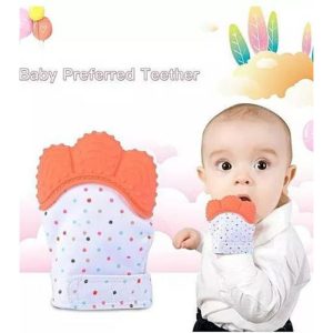 Baby Teething Mitten/ Anti-scratch Glove (Orange)