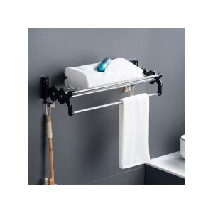 Bathroom Towel Rack, Multipurpose Storage Rack - Black