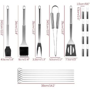 BBQ Kit Barbecue Steel Set Spatula Fork Skewer Grill Accessories Tools Utensils