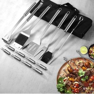 BBQ Kit Barbecue Steel Set Spatula Fork Skewer Grill Accessories Tools Utensils