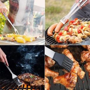 BBQ Kit Barbecue Steel Set Spatula Fork Skewer Grill Accessories Tools Utensils