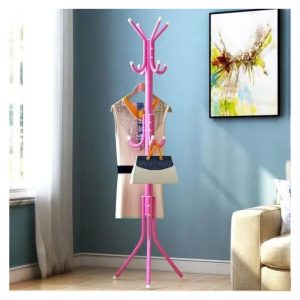 Coat Rack Hanger Stand, Single Pole, 12 Hook Stand, For Suits, Jacket, Blazer, Gown, Handbags, Umbrella. (12 Hooks)