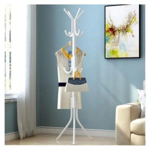 Coat Rack Hanger Stand, Single Pole, 12 Hook Stand, For Suits, Jacket, Blazer, Gown, Handbags, Umbrella. (12 Hooks)