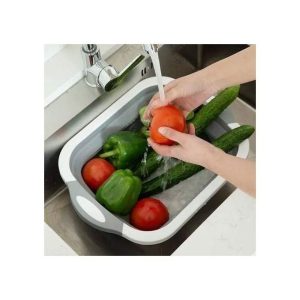 Collapsible Foldable Chopping Board, Trough And Drainer