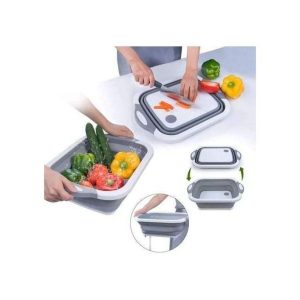 Collapsible Foldable Chopping Board, Trough And Drainer