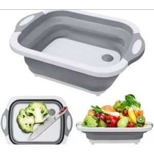 Collapsible Foldable Chopping Board, Trough And Drainer