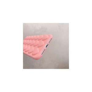 Creative Three-Dimensional Love Solid Colour Phone Case Pink