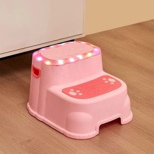 Cute Multi Purpose Steeping Stool with Thickened Non Slip Small with Gravity Lights