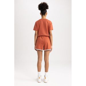 Defacto Woman Standart Fit Knitted Short - Orange