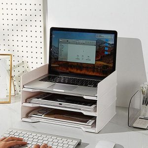 Desktop File Tray Organizer A4 Document Paper Organizer Rack Plastic Book Sh Storage Holder for Home Offices School