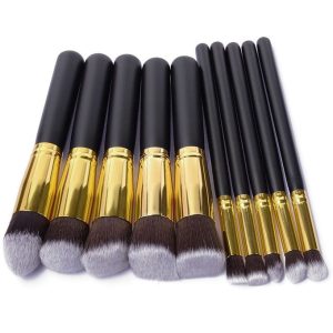 Fashion 10pcs Makeup Brushes Set For Foundation -Black