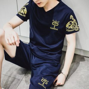 Fashion 2 Piece Men's T-Shirt & Shorts Set