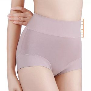 Fashion 3PCs Comfy Cotton Tummy Control Plus Size Highwaist Panties(Hips 42-52inches)