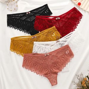 Fashion 3PCs Hottest Strappy Back French Lace Panties Ladies Panty(Hips 40-46inc) L034