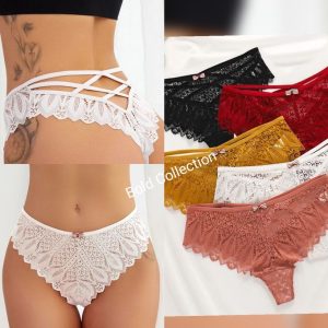 Fashion 3PCs Hottest Strappy Back French Lace Panties Ladies Panty(Hips 40-46inc) L034