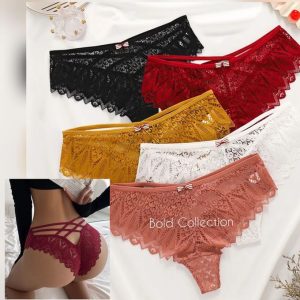 Fashion 3PCs Hottest Strappy Back French Lace Panties Ladies Panty(Hips 40-46inc) L034