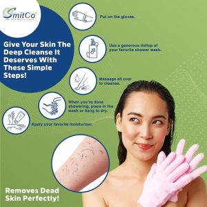 Fashion 4 Pairs Exfoliating Gloves For Scrub, Multicolours