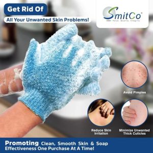 Fashion 4 Pairs Exfoliating Gloves For Scrub, Multicolours