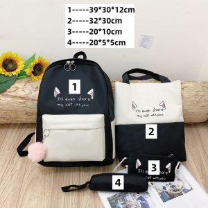 Fashion 4 PCS Women Bags Backpacks Ladies Bags Handbags School Bags Purse Tote Bags