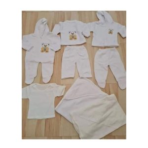 Fashion 8PCS UNISEX NEW BORN BABY RECEIVING SET- WHITE