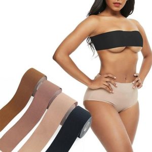 Fashion Booby Tape Instant Breast Lift Tape ,Self Adhesive Push Up Bra Tape 5cm X 5M - Brown, Black