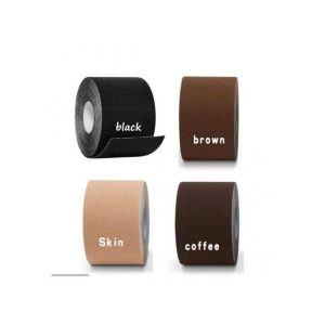 Fashion Booby Tape Instant Breast Lift Tape ,Self Adhesive Push Up Bra Tape 5cm X 5M - Brown, Black