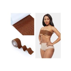 Fashion Booby Tape Instant Breast Lift Tape ,Self Adhesive Push Up Bra Tape 5cm X 5M - Brown, Black