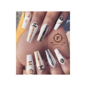 Fashion Designer Self Adhesive Nail Art Stickers Nail Decals Luxury Art