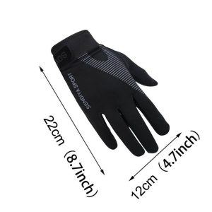 Fashion Fitness Gloves Gym Weight Lift Riding Full FINGER MEDIUM BLACK